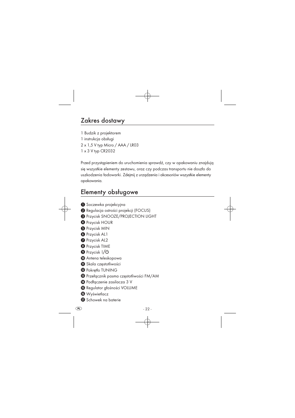 Zakres dostawy, Elementy obsługowe | Silvercrest SPUV 90 A1 User Manual | Page 24 / 98