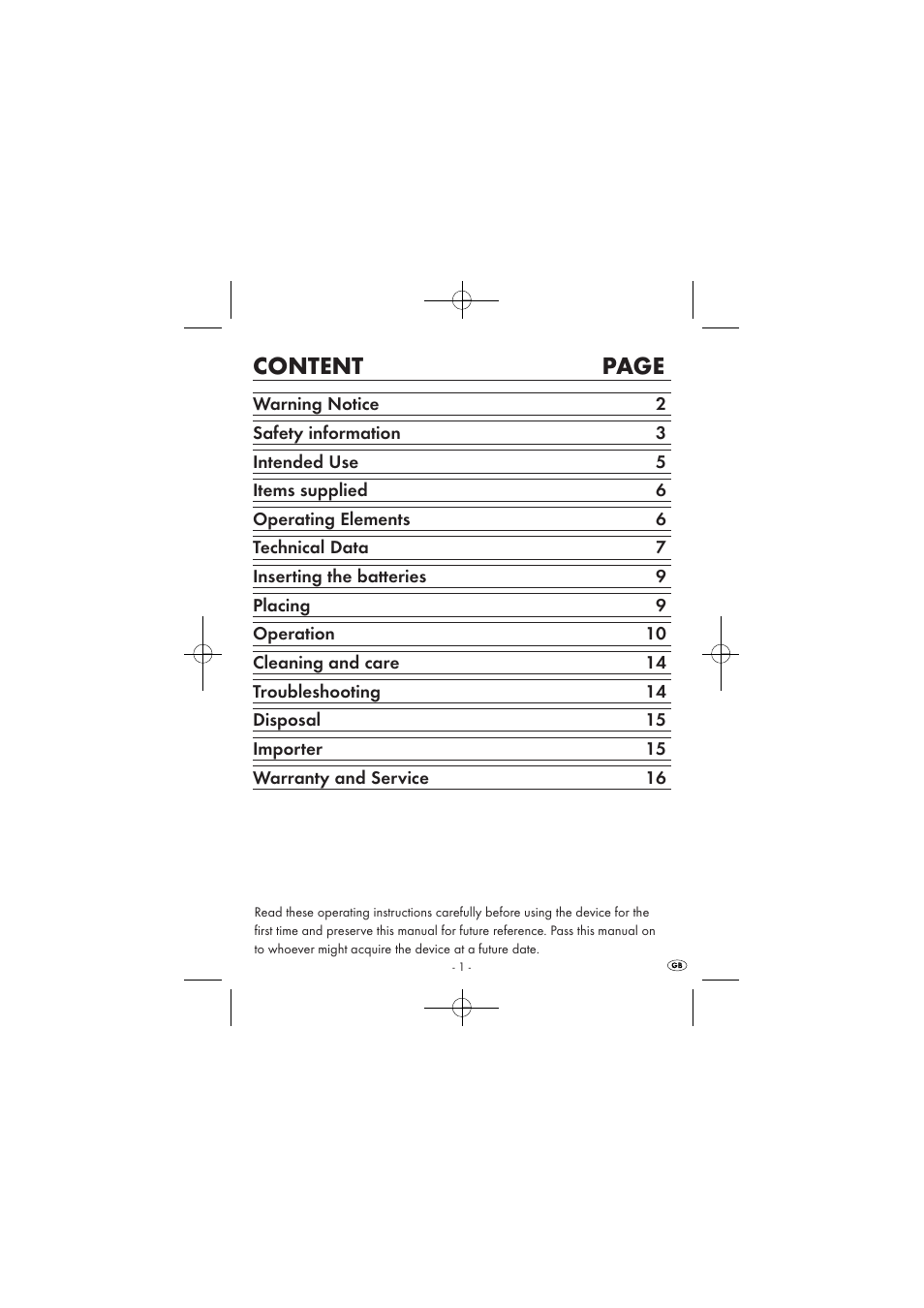 Content page | Silvercrest SPUV 90 A1 User Manual | Page 3 / 98