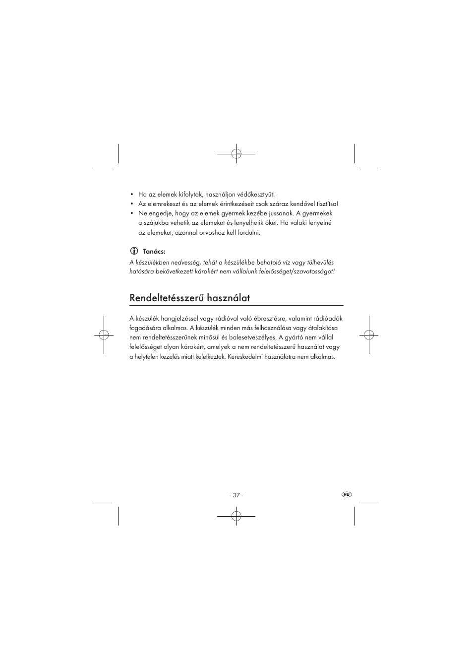 Rendeltetésszerű használat | Silvercrest SPUV 90 A1 User Manual | Page 39 / 98