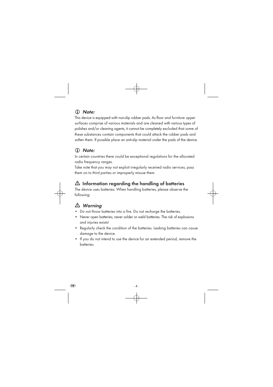Information regarding the handling of batteries, Warning | Silvercrest SPUV 90 A1 User Manual | Page 6 / 98