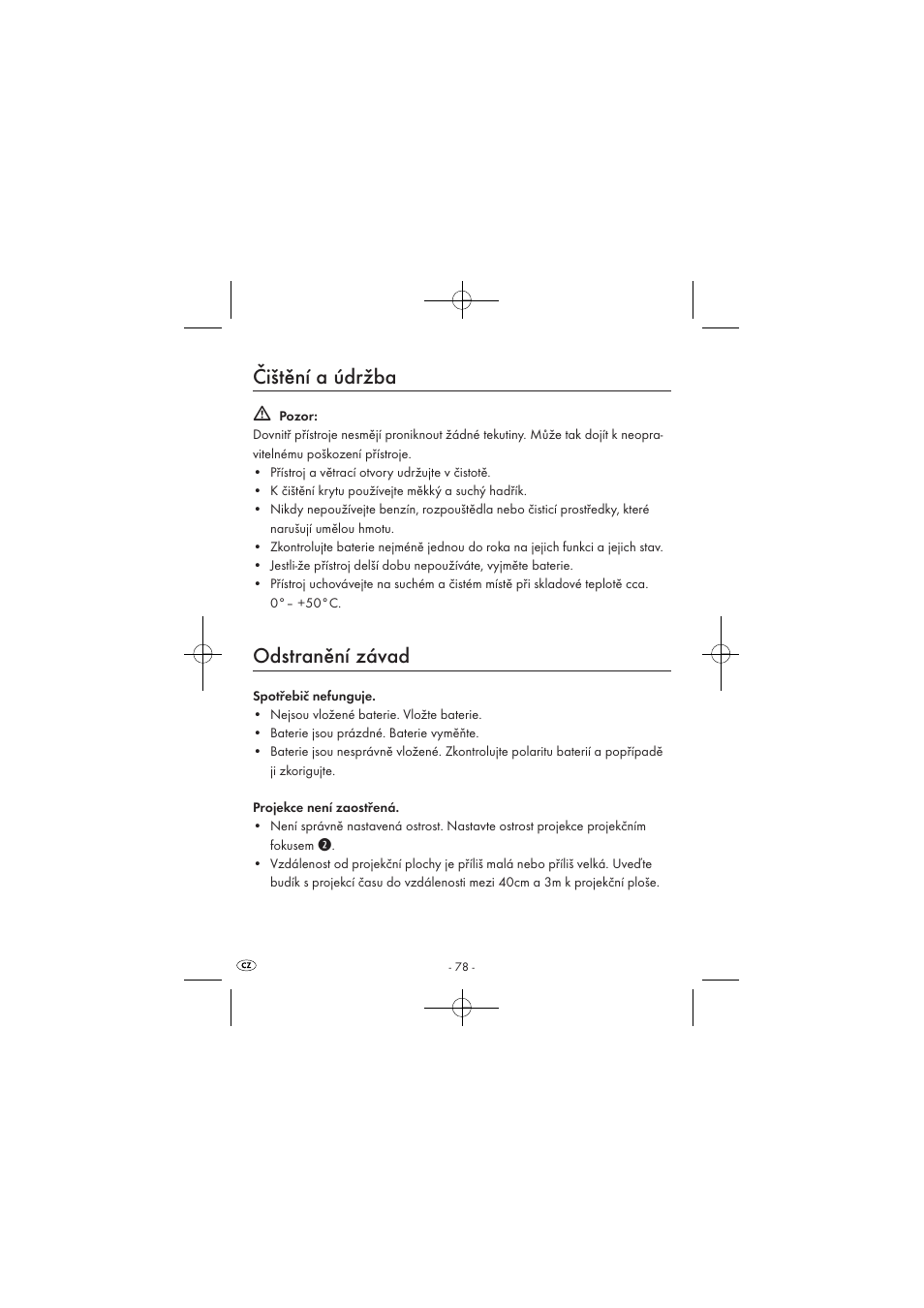 Čištění a údržba, Odstranění závad | Silvercrest SPUV 90 A1 User Manual | Page 80 / 98