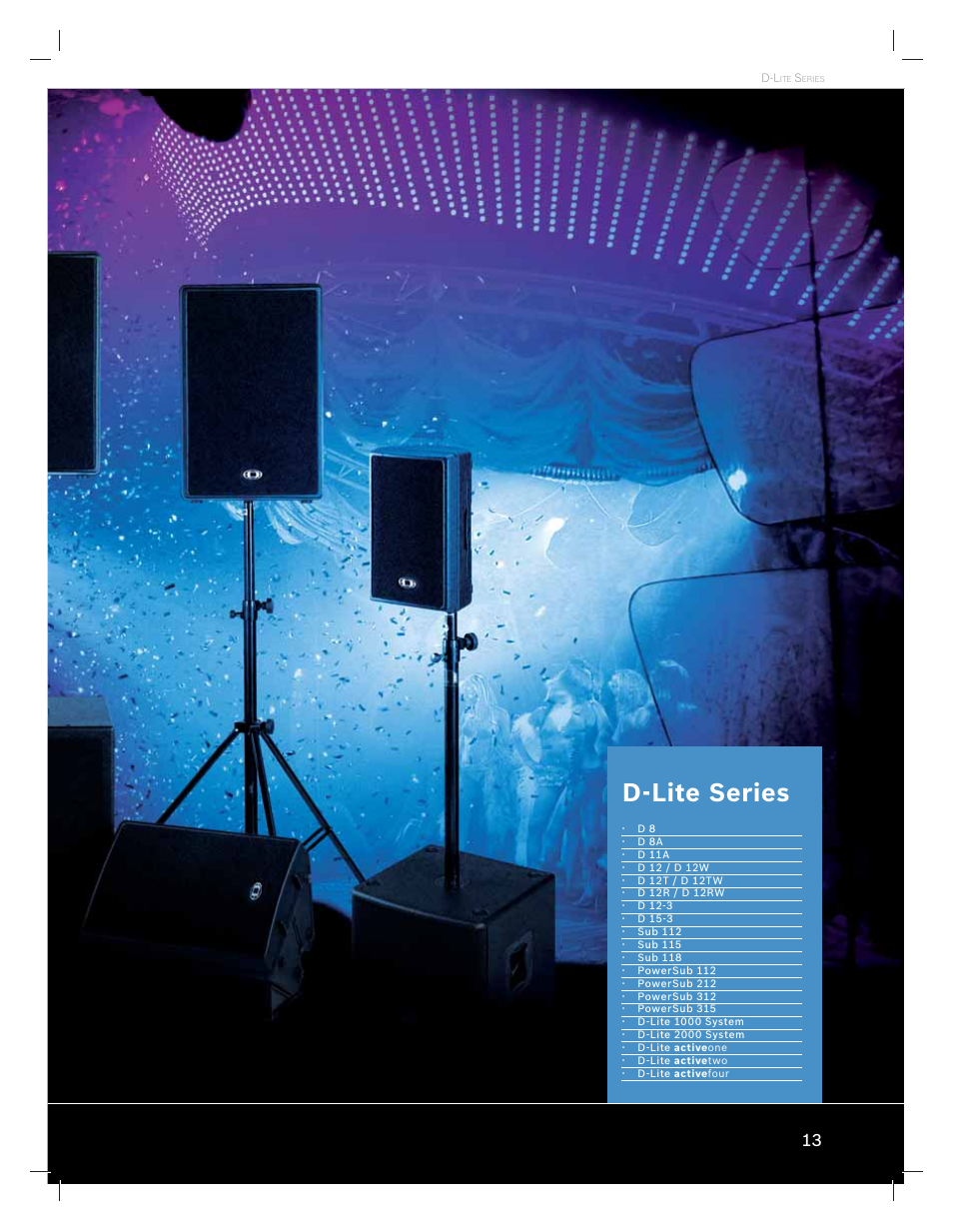 D-lite series | Dynacord Speaker User Manual | Page 13 / 120