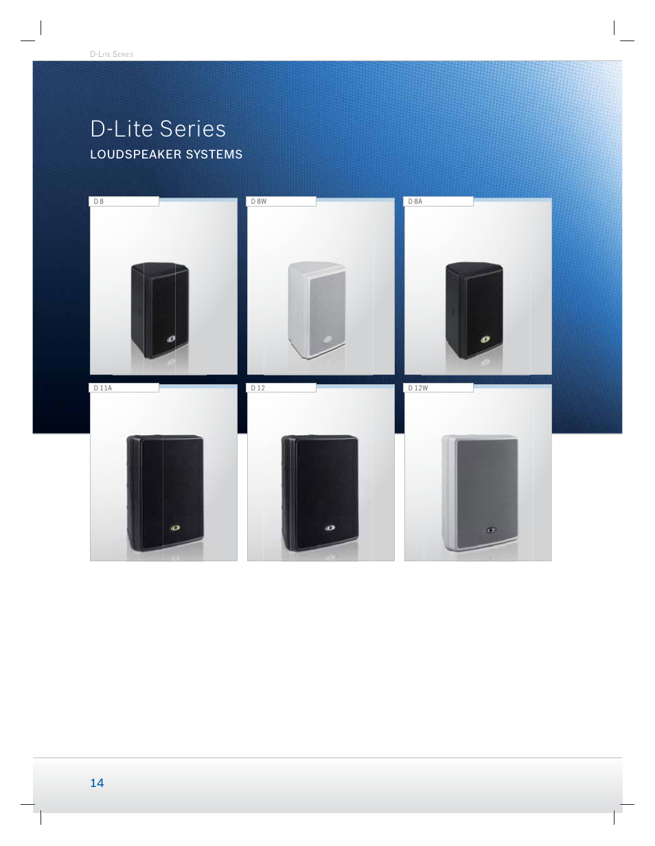 D-lite series, Loudspeaker systems | Dynacord Speaker User Manual | Page 14 / 120