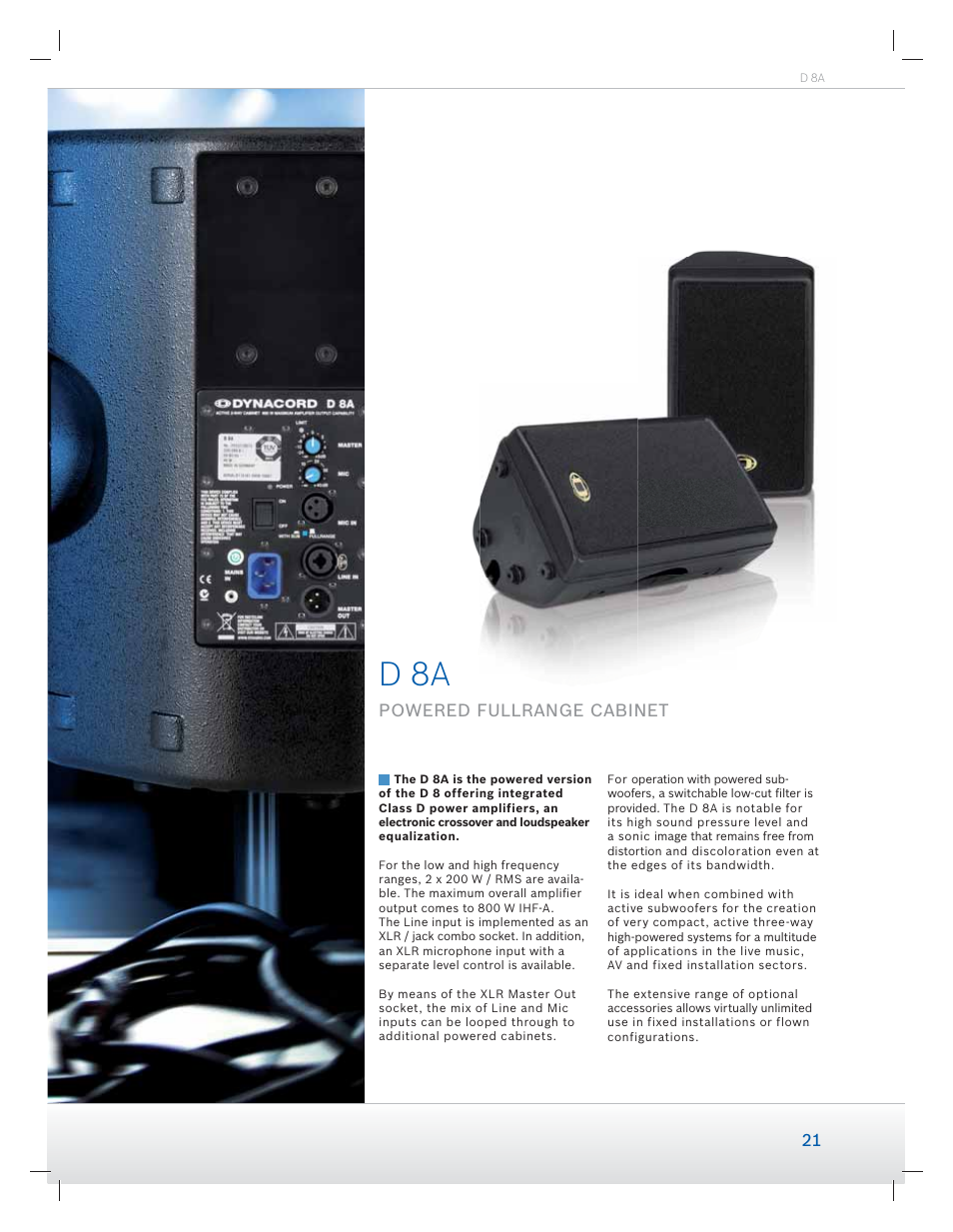 D 8a | Dynacord Speaker User Manual | Page 21 / 120