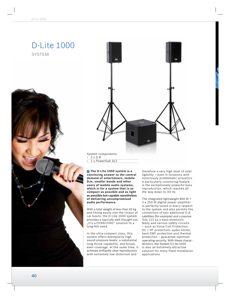 D-lite 1000, System | Dynacord Speaker User Manual | Page 40 / 120