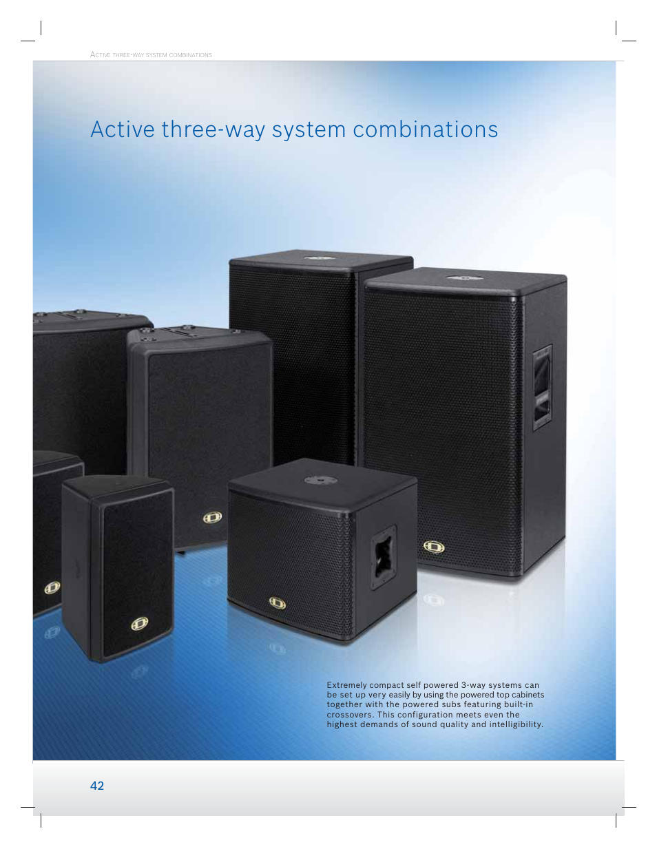 Active three-way system combinations | Dynacord Speaker User Manual | Page 42 / 120