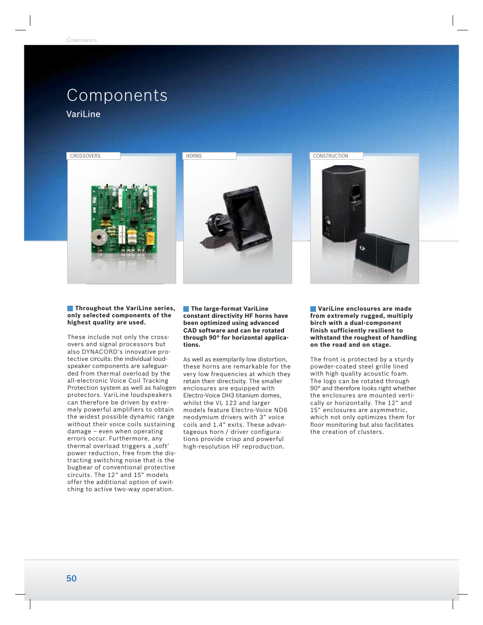 Components, Variline | Dynacord Speaker User Manual | Page 50 / 120