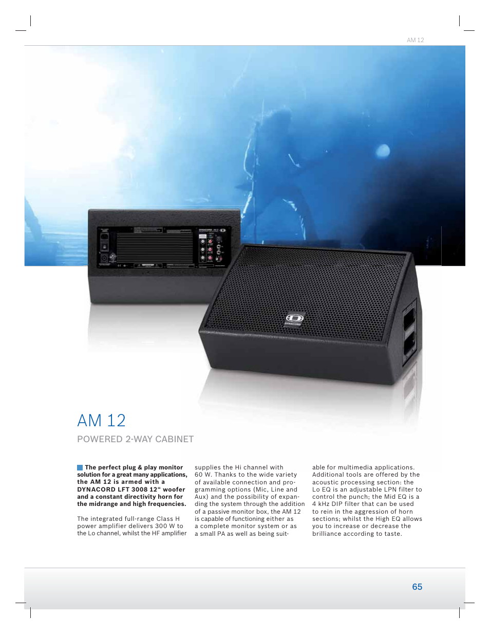 Am 12, Powered 2-way cabinet | Dynacord Speaker User Manual | Page 65 / 120