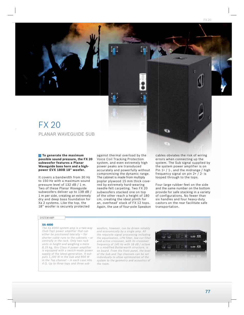 Fx 20, Planar waveguide sub | Dynacord Speaker User Manual | Page 77 / 120