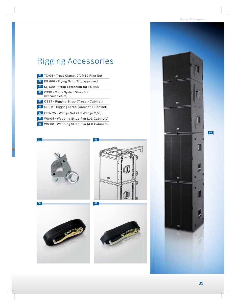 Rigging accessories | Dynacord Speaker User Manual | Page 89 / 120