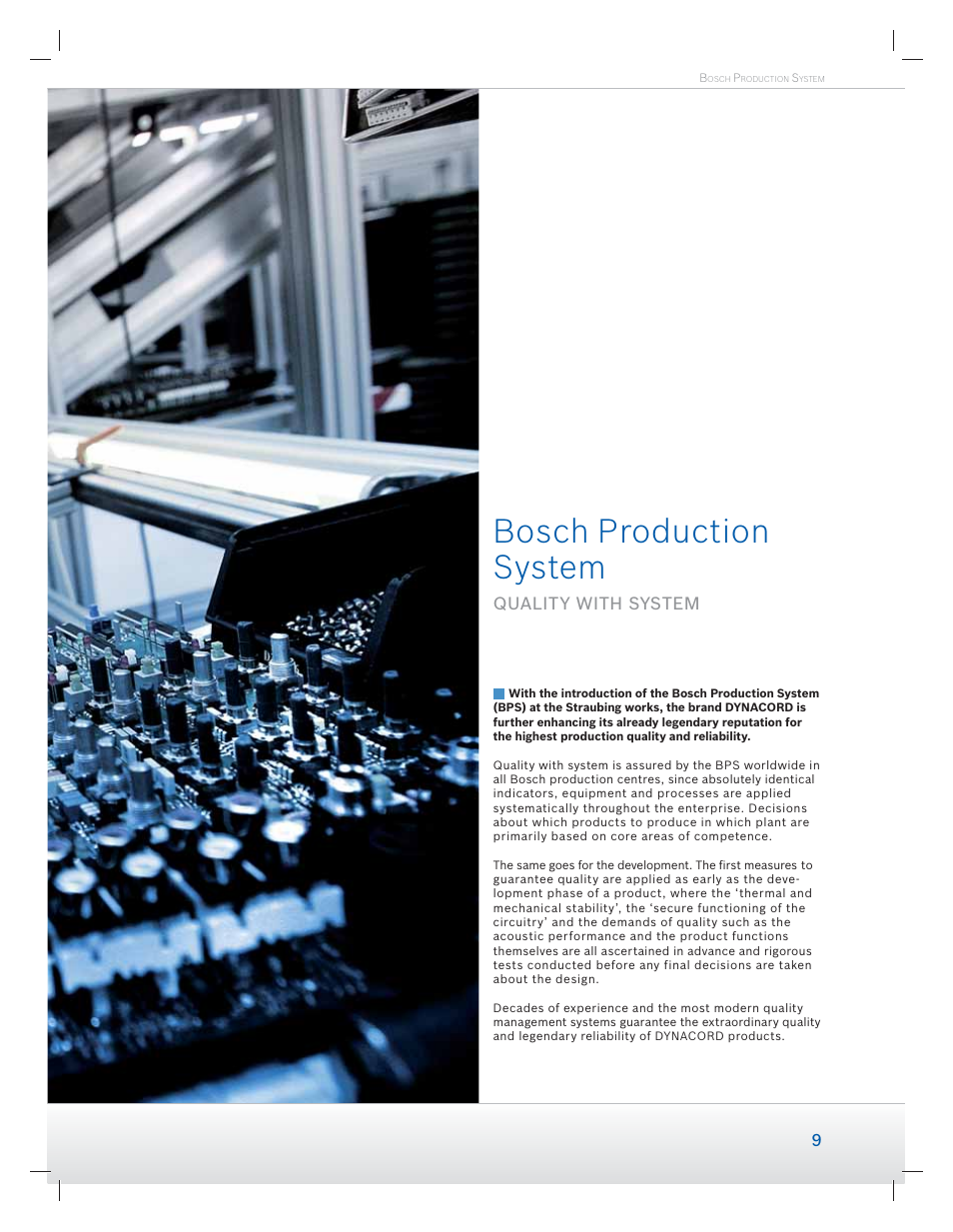 Bosch production system, Quality with system | Dynacord Speaker User Manual | Page 9 / 120