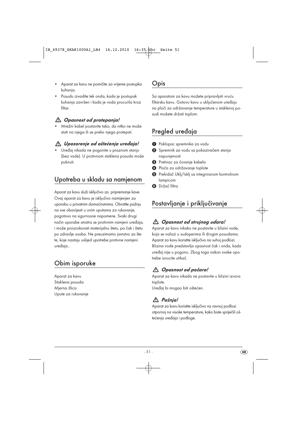 Upotreba u skladu sa namjenom, Obim isporuke, Opis | Pregled uređaja, Postavljanje i priključivanje | Silvercrest SKAK 1000 A1 User Manual | Page 53 / 66