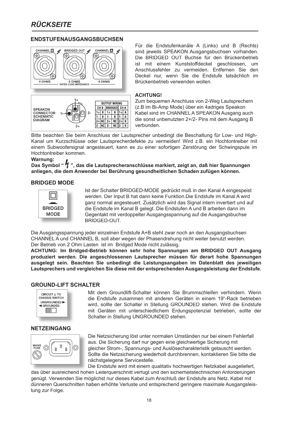 Rückseite | Dynacord CL 800 User Manual | Page 18 / 36