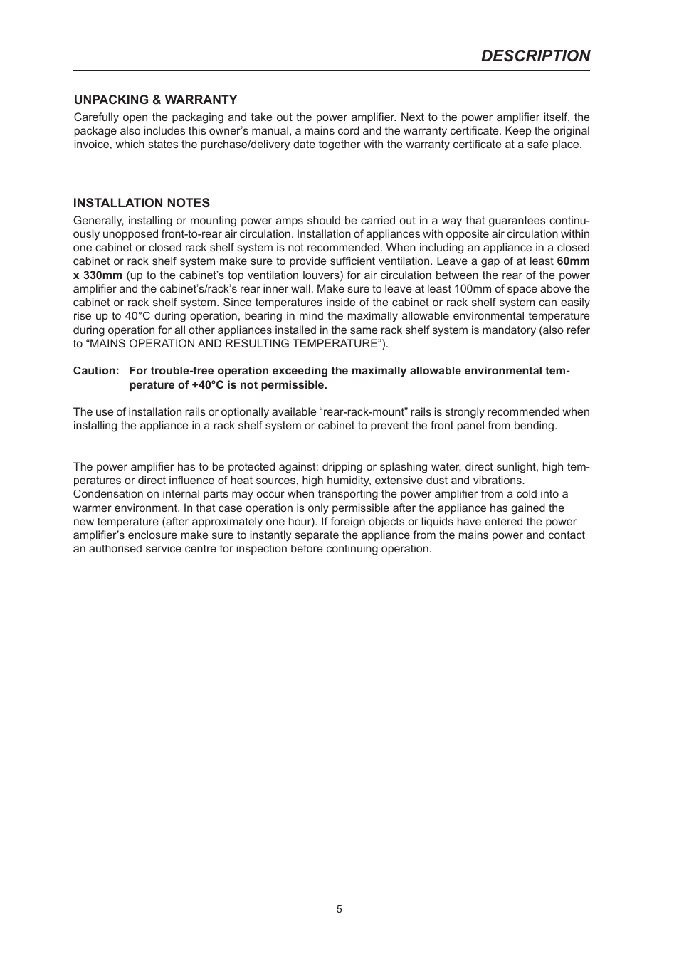 Description | Dynacord CL 800 User Manual | Page 5 / 36