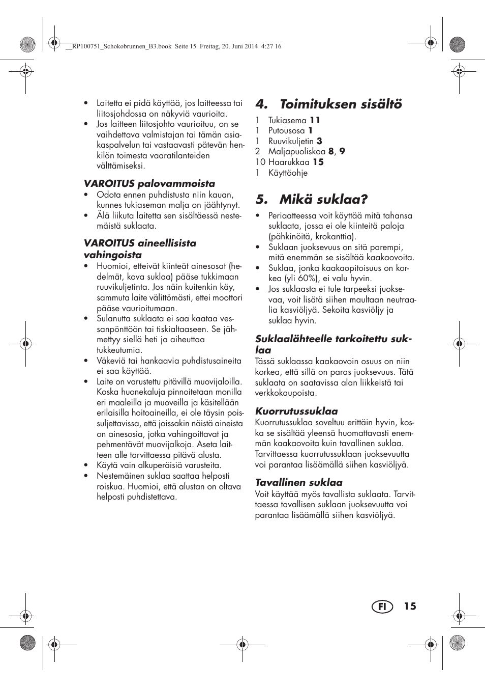 Toimituksen sisältö, Mikä suklaa | Silvercrest SSB 90 A1 User Manual | Page 17 / 74