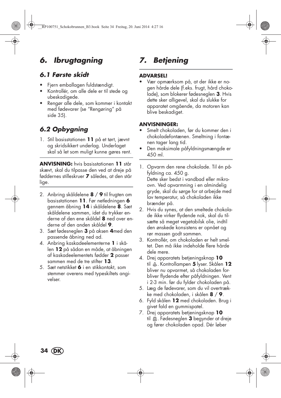 Ibrugtagning, Betjening, 1 første skidt | 2 opbygning | Silvercrest SSB 90 A1 User Manual | Page 36 / 74