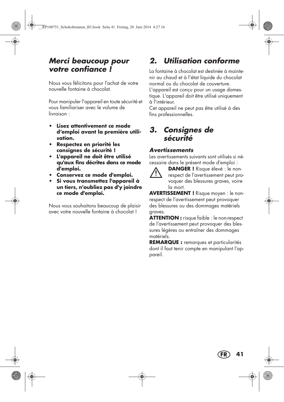 Merci beaucoup pour votre confiance, Utilisation conforme, Consignes de sécurité | Silvercrest SSB 90 A1 User Manual | Page 43 / 74