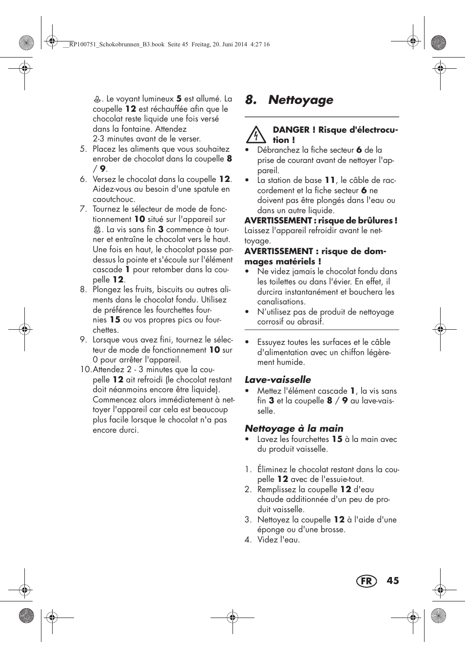 Nettoyage | Silvercrest SSB 90 A1 User Manual | Page 47 / 74