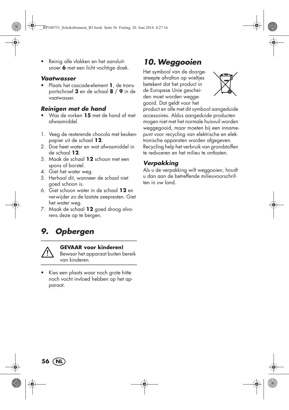Opbergen, Weggooien | Silvercrest SSB 90 A1 User Manual | Page 58 / 74