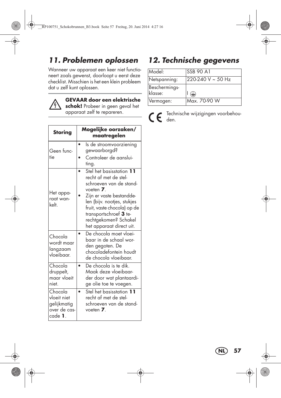 Problemen oplossen, Technische gegevens | Silvercrest SSB 90 A1 User Manual | Page 59 / 74