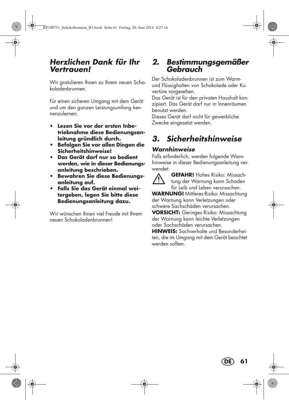 Herzlichen dank für ihr vertrauen, Bestimmungsgemäßer gebrauch, Sicherheitshinweise | Silvercrest SSB 90 A1 User Manual | Page 63 / 74