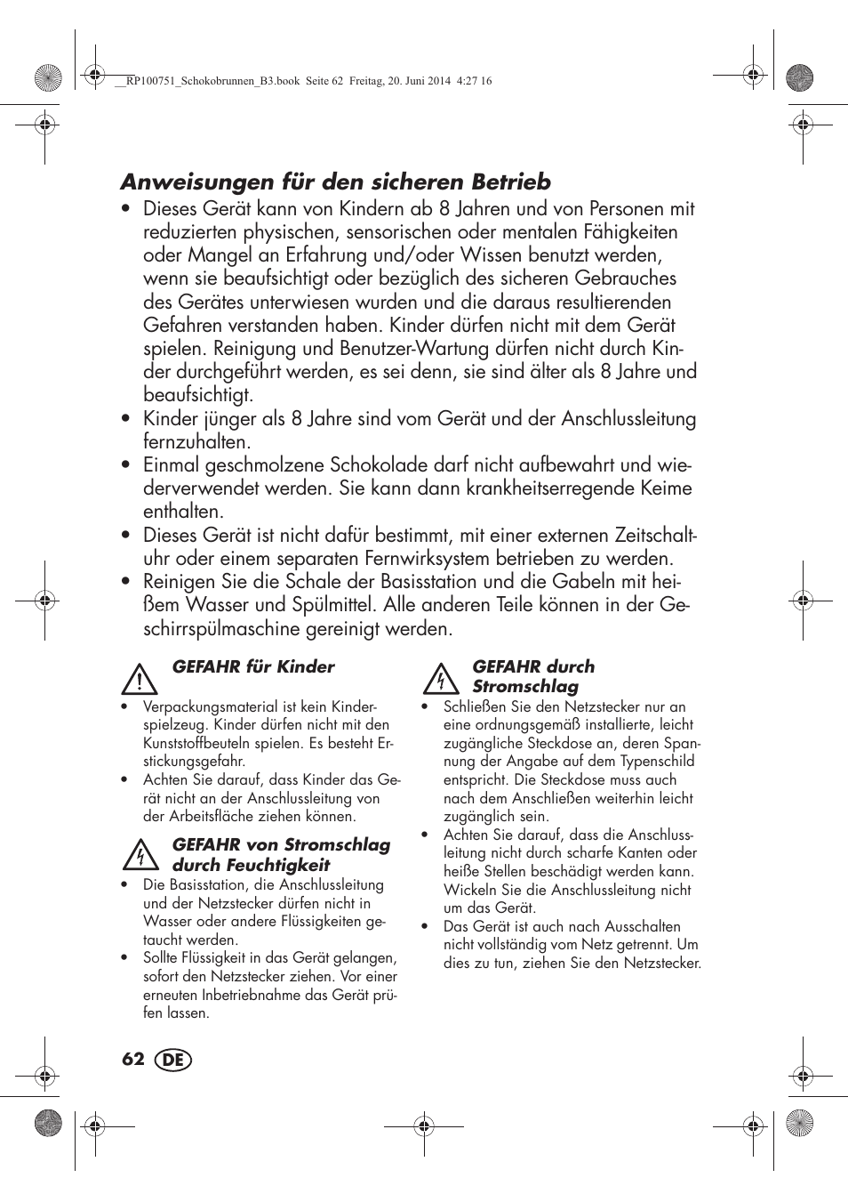 Anweisungen für den sicheren betrieb | Silvercrest SSB 90 A1 User Manual | Page 64 / 74