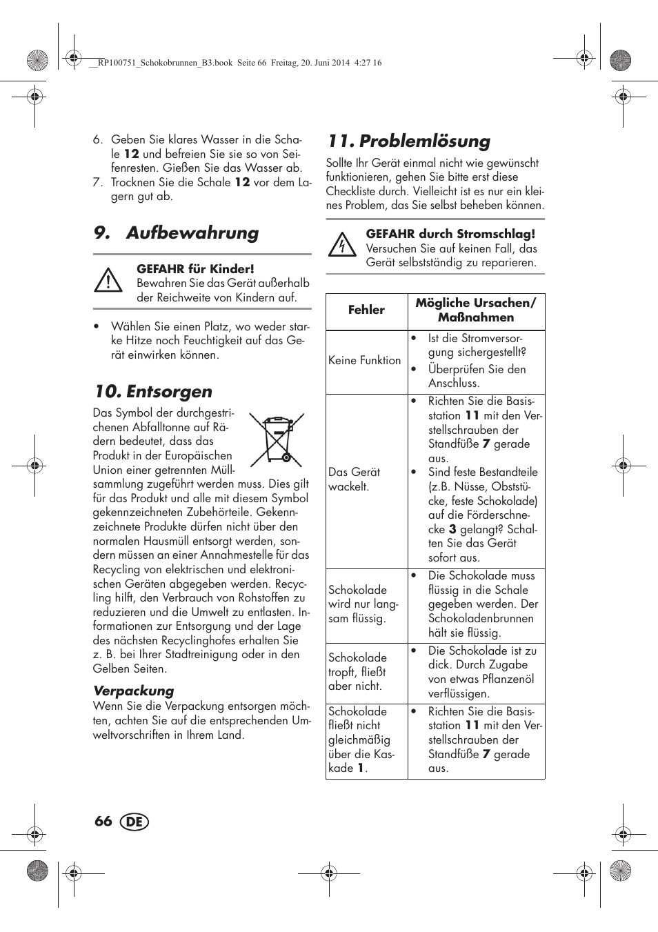 Aufbewahrung, Entsorgen, Problemlösung | Silvercrest SSB 90 A1 User Manual | Page 68 / 74
