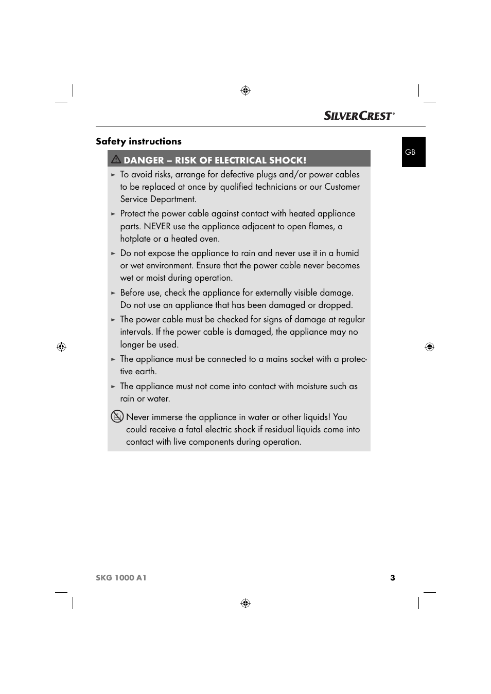 Silvercrest SKG 1000 A1 User Manual | Page 6 / 73