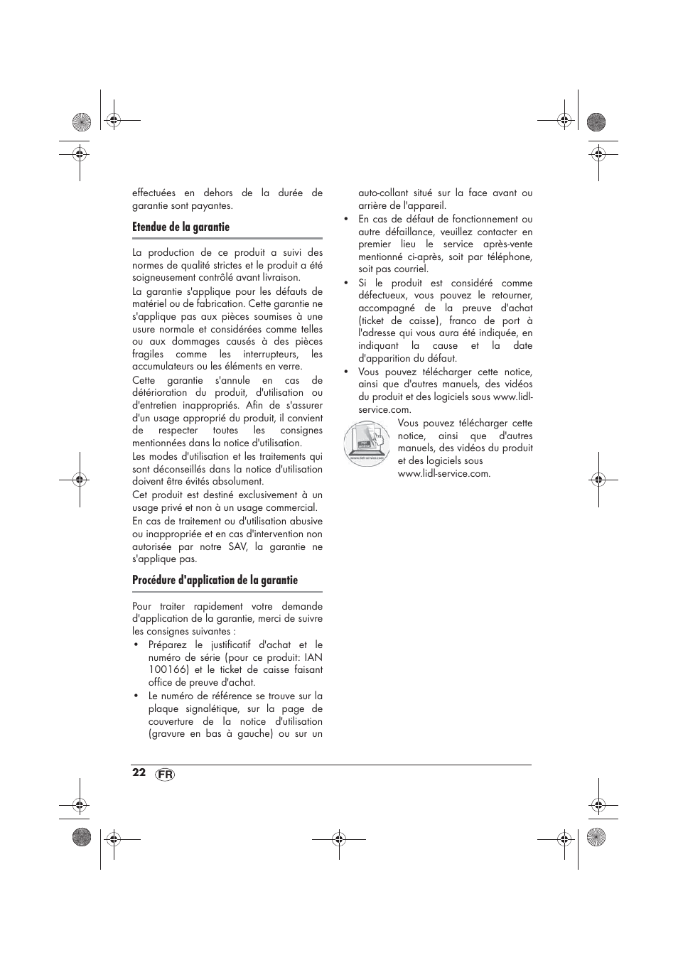 Etendue de la garantie, Procédure d'application de la garantie | Silvercrest SRG 1200 B2 User Manual | Page 24 / 46