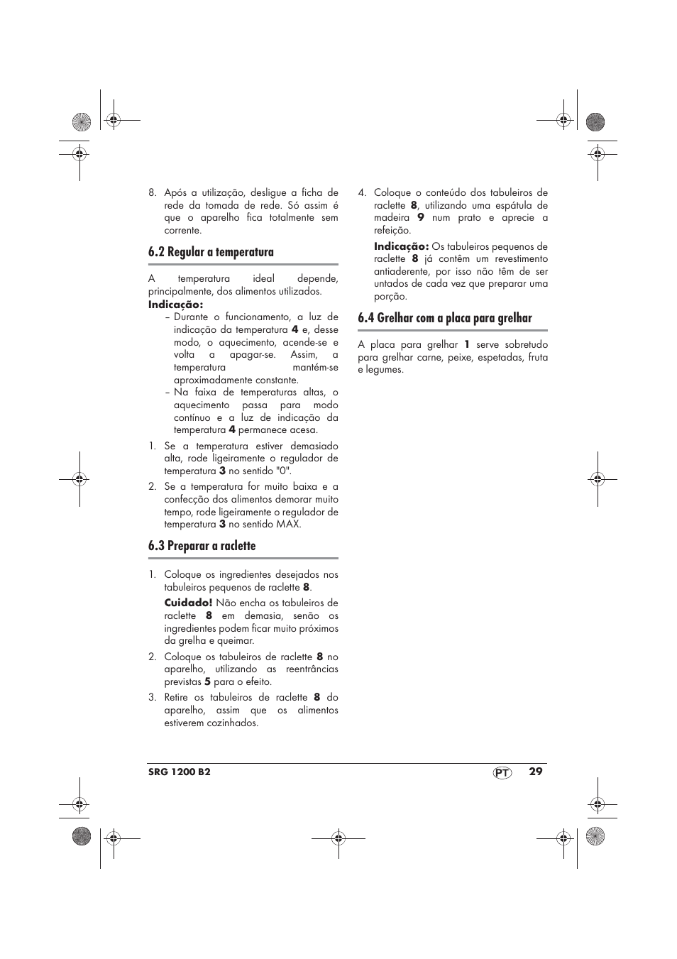 2 regular a temperatura, 3 preparar a raclette, 4 grelhar com a placa para grelhar | Silvercrest SRG 1200 B2 User Manual | Page 31 / 54