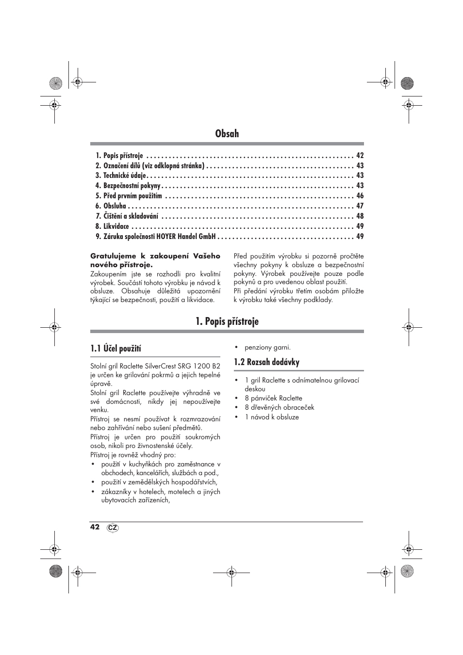 Silvercrest SRG 1200 B2 User Manual | Page 44 / 74