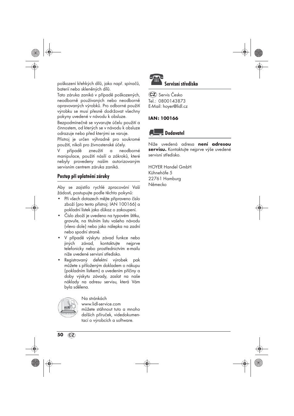 Postup při uplatnění záruky, Servisní středisko, Dodavatel | Silvercrest SRG 1200 B2 User Manual | Page 52 / 74