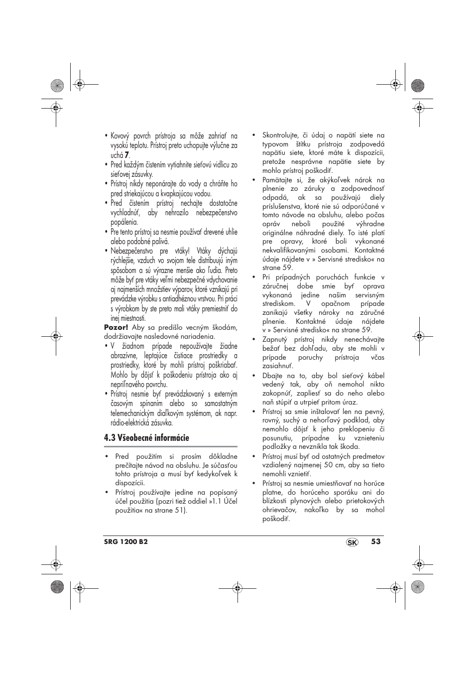 Silvercrest SRG 1200 B2 User Manual | Page 55 / 74