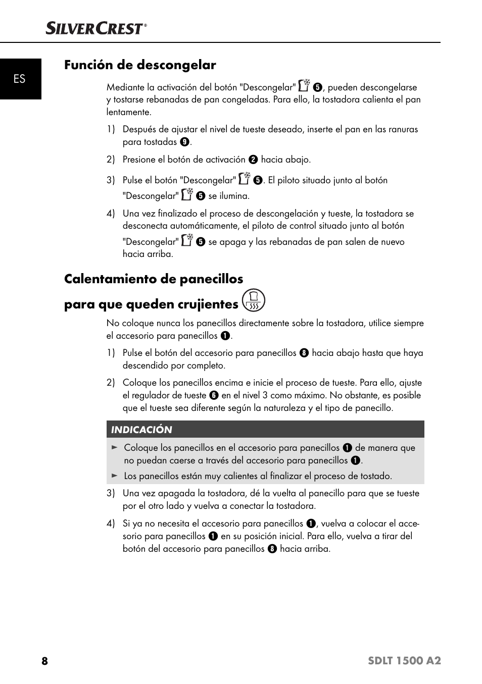 Función de descongelar | Silvercrest SDLT 1500 A2 User Manual | Page 11 / 63