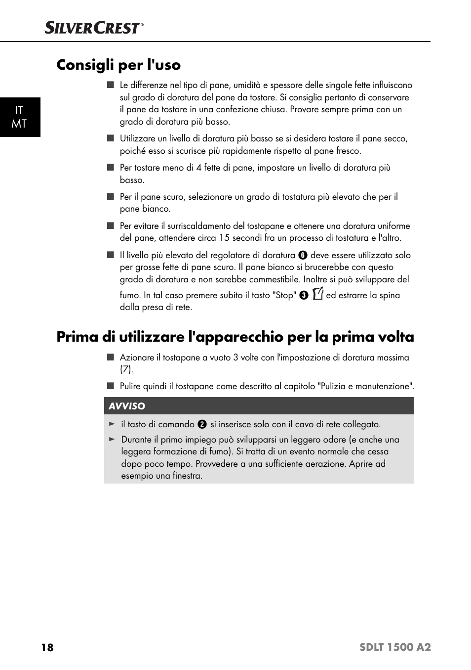 Consigli per l'uso, It mt | Silvercrest SDLT 1500 A2 User Manual | Page 21 / 63