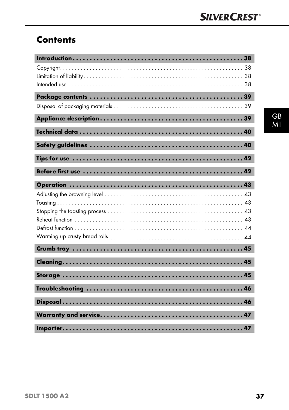 Silvercrest SDLT 1500 A2 User Manual | Page 40 / 63