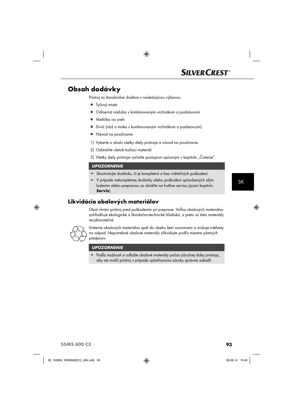 Silvercrest SSMS 600 C3 User Manual | Page 96 / 130