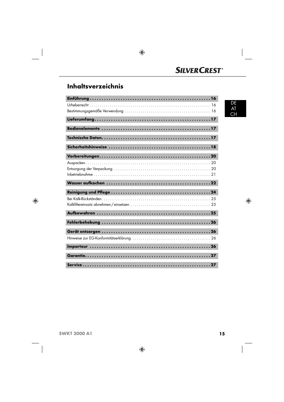 Silvercrest SWKT 3000 A1 User Manual | Page 18 / 45