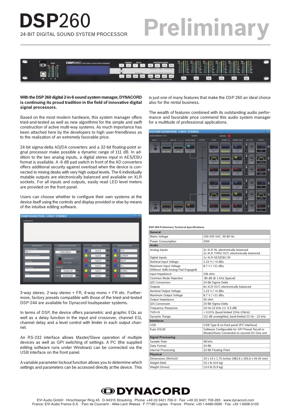Dynacord DSP 260 User Manual | 1 page