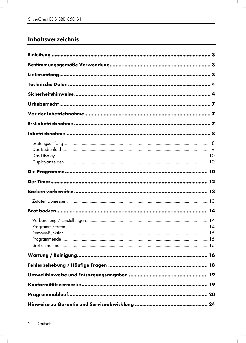 Silvercrest SBB 850 B1 User Manual | Page 4 / 100