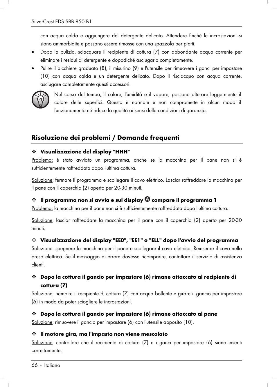 Risoluzione dei problemi / domande frequenti | Silvercrest SBB 850 B1 User Manual | Page 68 / 100