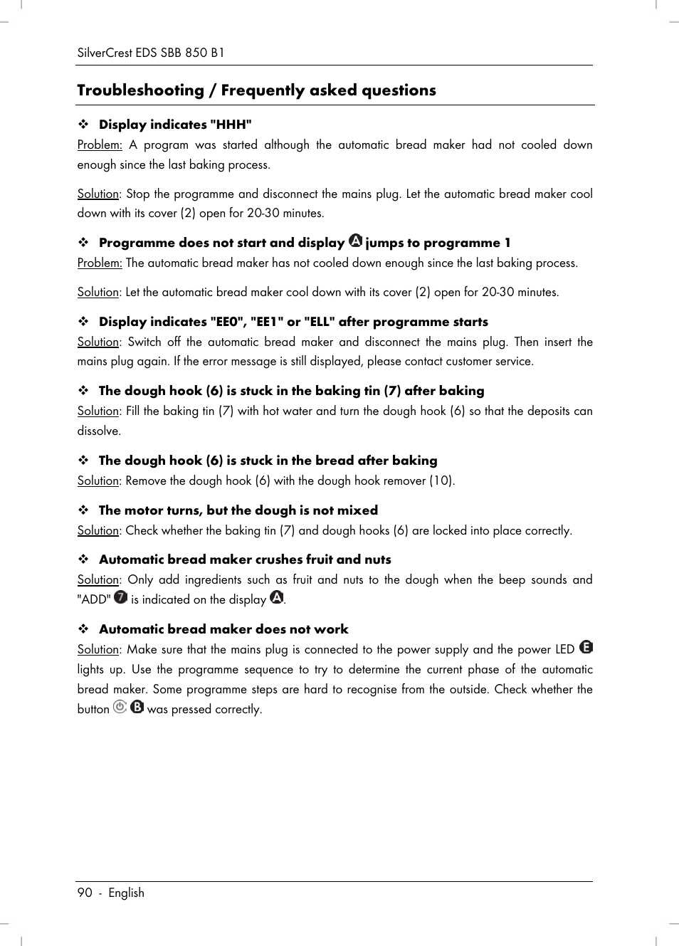 Troubleshooting / frequently asked questions | Silvercrest SBB 850 B1 User Manual | Page 92 / 100