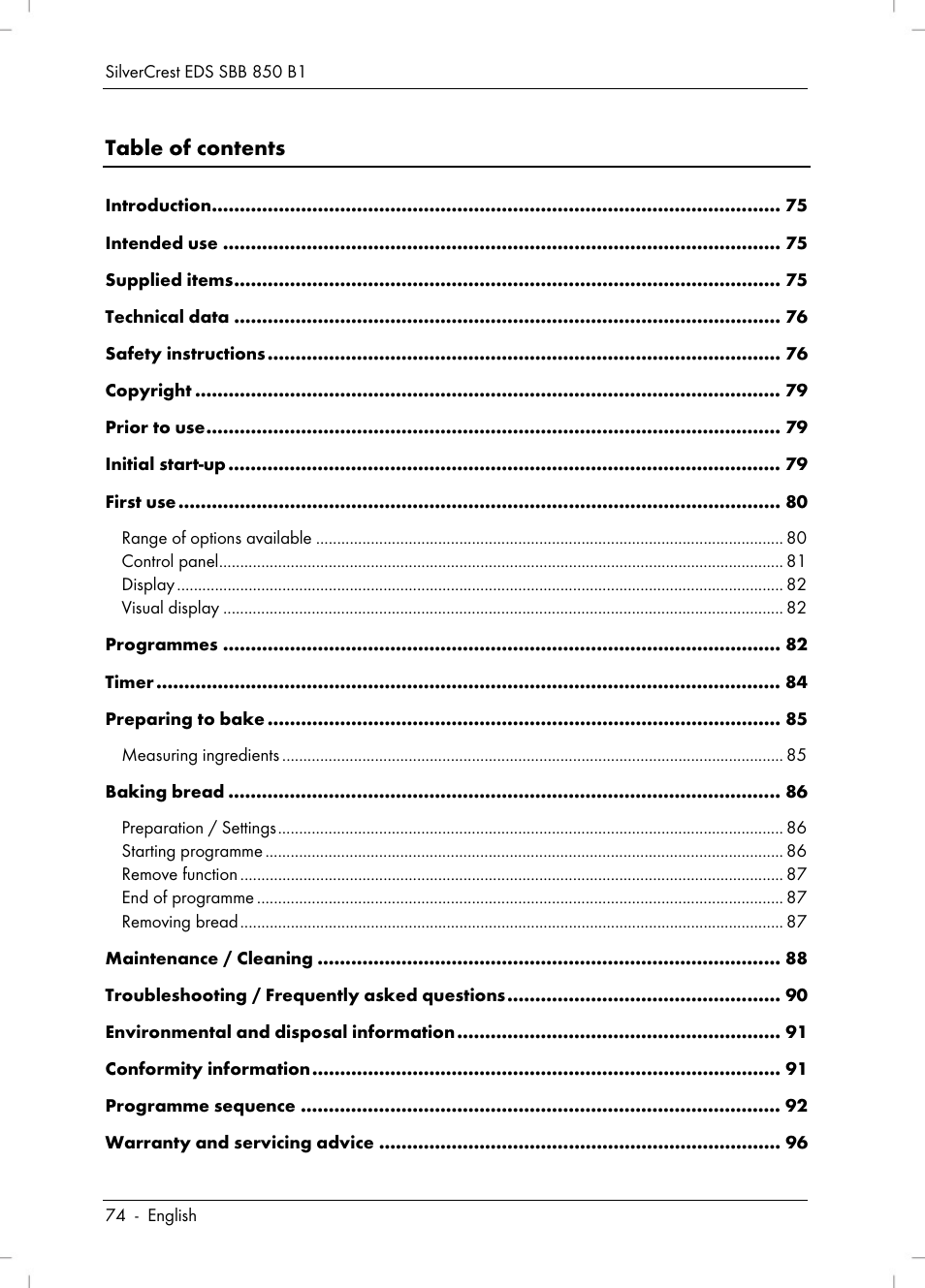 Silvercrest SBB 850 B1 User Manual | Page 76 / 124