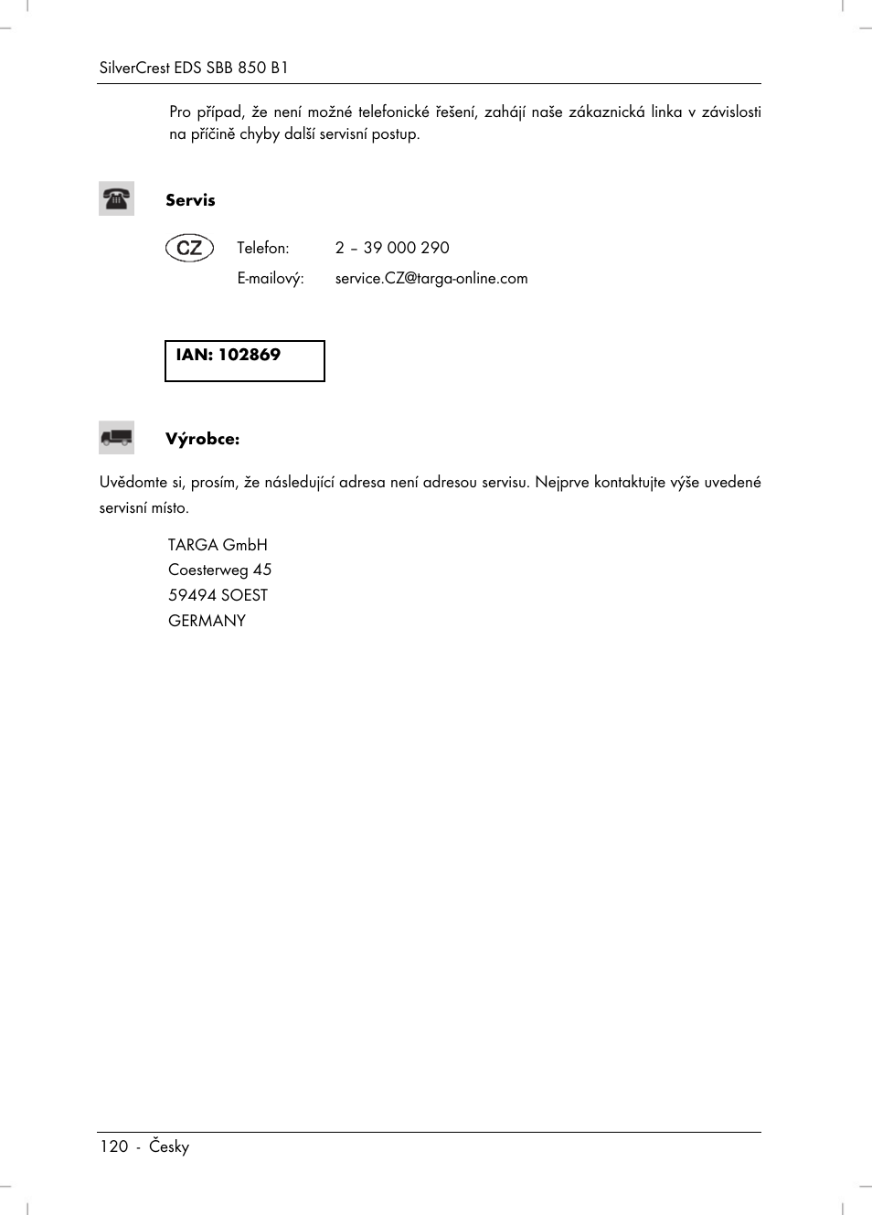 Silvercrest SBB 850 B1 User Manual | Page 122 / 172