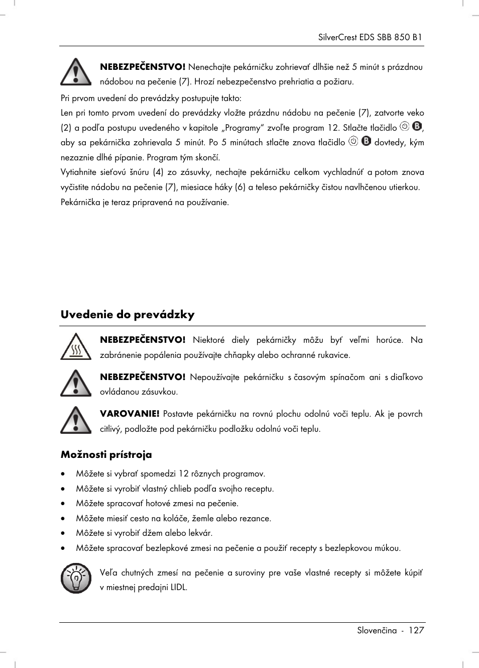 Uvedenie do prevádzky | Silvercrest SBB 850 B1 User Manual | Page 129 / 172
