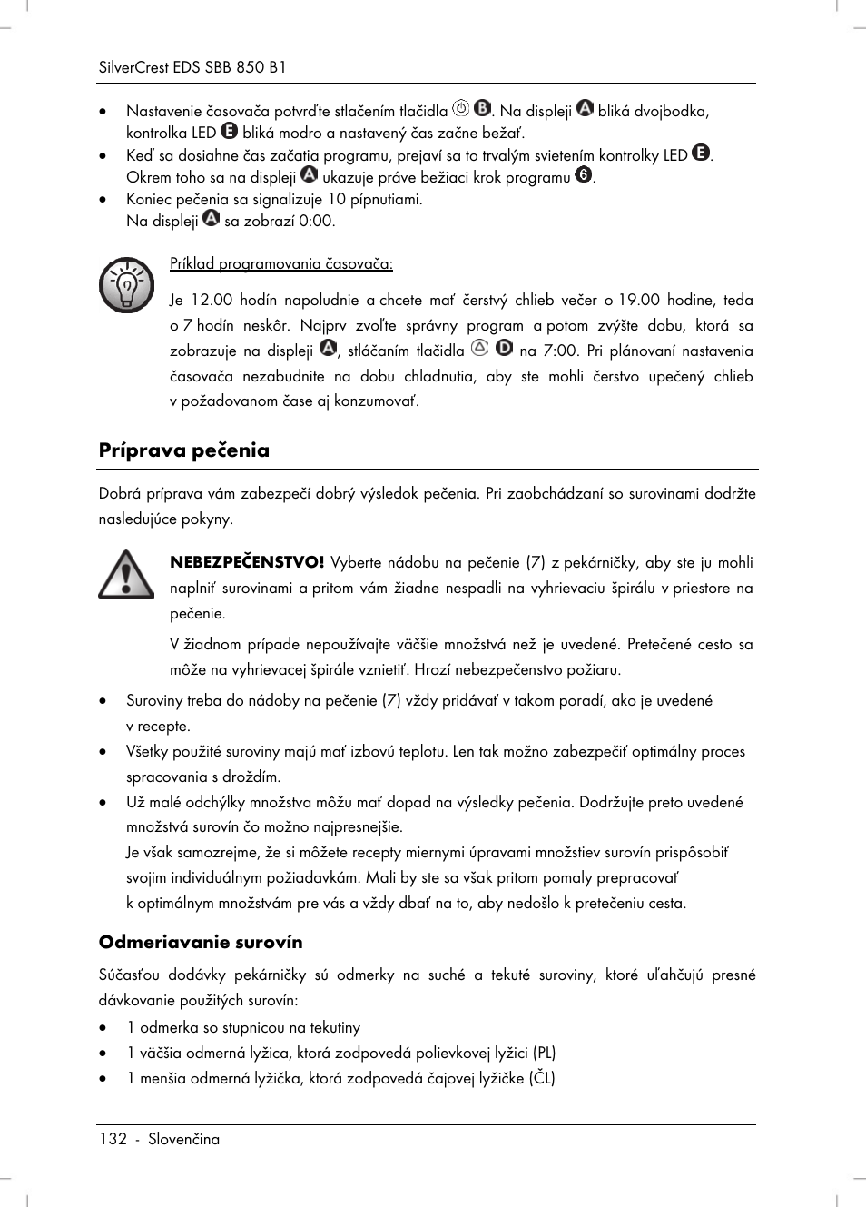 Príprava pečenia | Silvercrest SBB 850 B1 User Manual | Page 134 / 172