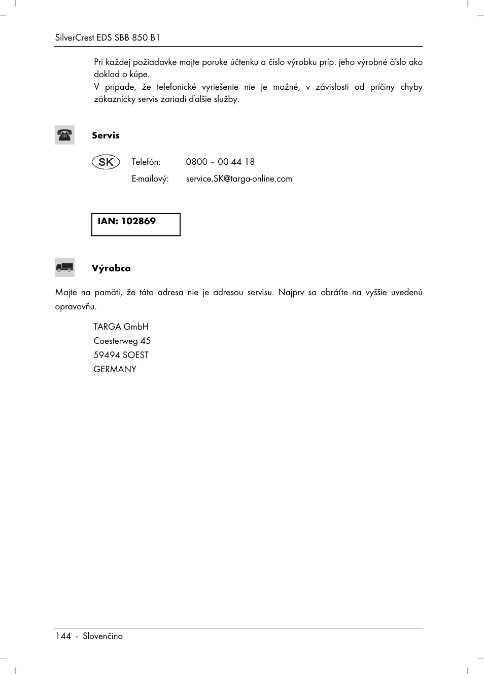 Silvercrest SBB 850 B1 User Manual | Page 146 / 172