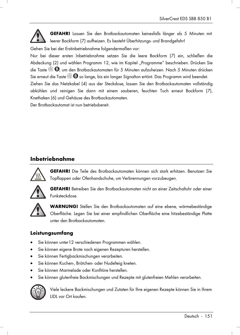 Inbetriebnahme | Silvercrest SBB 850 B1 User Manual | Page 153 / 172
