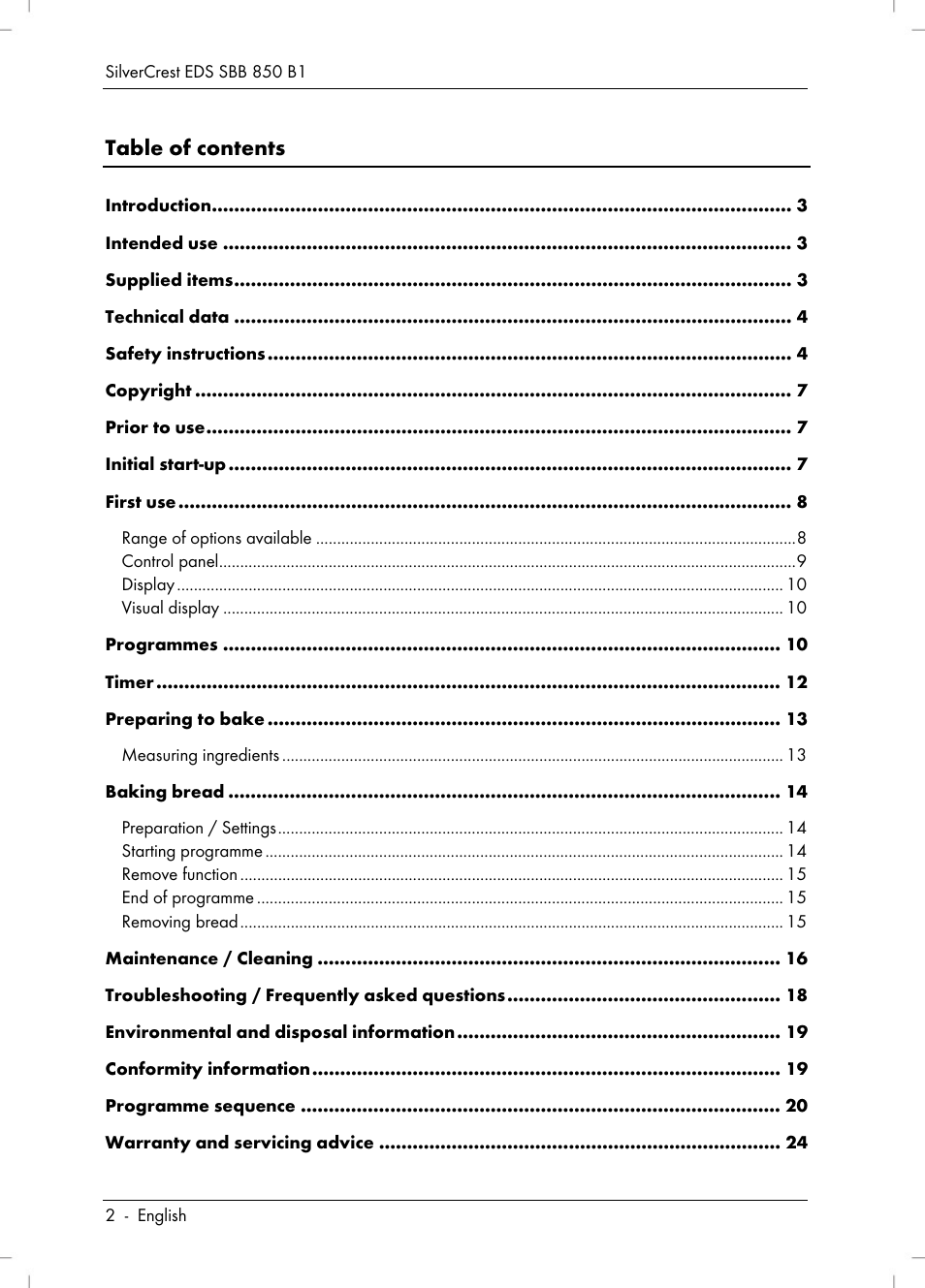 Silvercrest SBB 850 B1 User Manual | Page 4 / 172