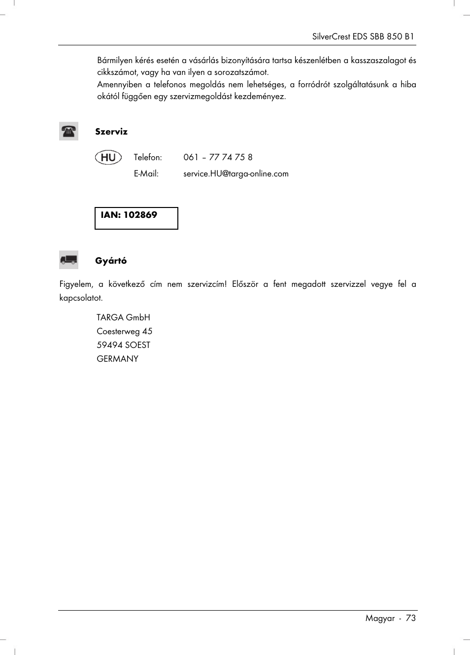 Silvercrest SBB 850 B1 User Manual | Page 75 / 172